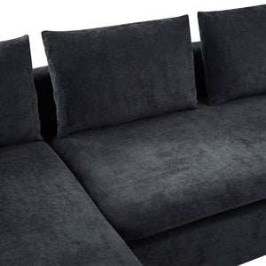 Modern L Shaped Sectional Sofa With Upholstery And Wooden Storage