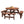 8 Person Wooden Picnic Table Outdoor Camping Dining Table with Seat