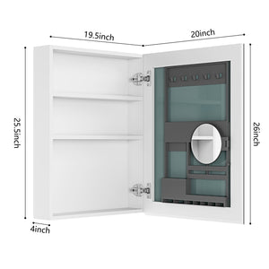 20'' W x 26'' H Frameless Mirror Medicine Cabinet