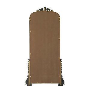 Antique Arched Mirror With Metal Frame, Full Length Mirror For Living Room Bathroom Entryway - Gold