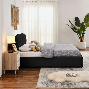 Storage Upholstered Hydraulic Platform Bed With Integrated Headboard