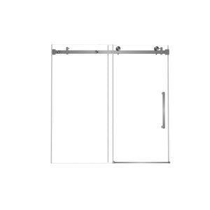 Frameless Single Sliding Shower Door & Handle And Square Tube Track