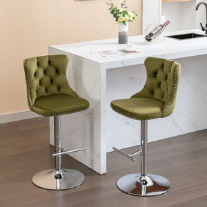 Swivel Adjustable Height Barstools Set of 2