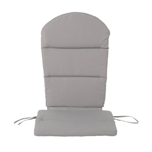 Outdoor Adirondack Chair Cushion With Water Resistant Fabric And Ties - Gray