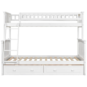 Bunk Bed With Drawers, Convertible Storage Bed