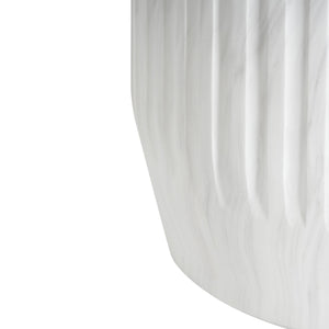 Outdoor Cicci Carved Side Table, White