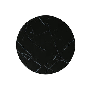 Contemporary Outdoor Lightweight Concrete MGO Side/End Table with Black Marble Finish