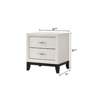 2 Drawer Nightstand With Handles Furniture For Bedroom - White