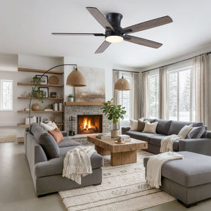 Mordern Flush Mount Ceiling Fan With Light And Remote Control