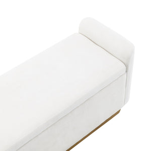 Upholstered Storage Bench With Safety Hinge