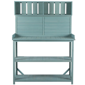 TOPMAX 65" Large Wooden Farmhouse Rustic Outdoor Potting Bench Table
