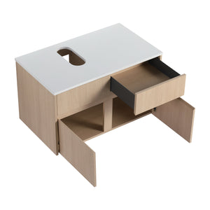 32-Inch Wall-Mounted Bathroom Vanity with 2 Soft Close Doors and 1 Drawer