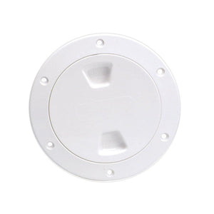 Beckson 4" Smooth Center Screw-Out Deck Plate - White - TRAPSKI