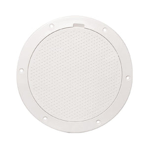 Beckson 6" Non-Skid Pry-Out Deck Plate - White - TRAPSKI