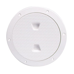 Beckson 6" Non-Skid Screw-Out Deck Plate - White - TRAPSKI