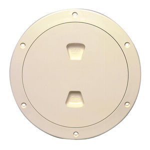 Beckson 6" Smooth Center Screw-Out Deck Plate - Beige - TRAPSKI