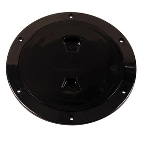 Beckson 6" Smooth Center Screw-Out Deck Plate - Black - TRAPSKI