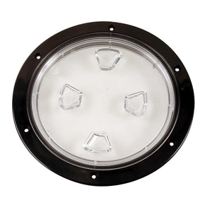 Beckson 8" Clear Center Screw-Out Deck Plate - Black - TRAPSKI