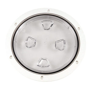 Beckson 8" Clear Center Screw-Out Deck Plate - White - TRAPSKI