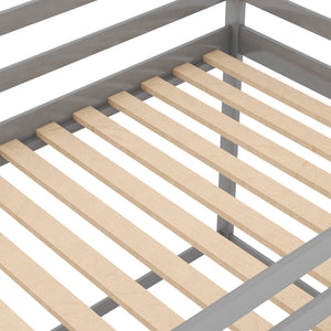 Low Bunk Bed With House Shaped Frame And Ladder