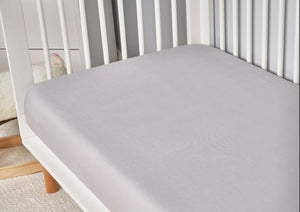 Hyper-Linen Crib Sheet with Powerband® - Light Grey