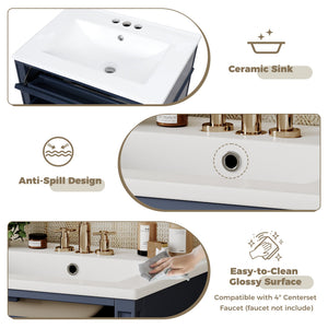 24'' Bathroom Vanity with Top Sink and Storage Cabinet