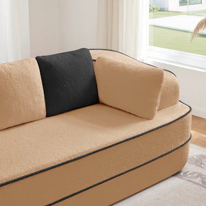 Elysees Left Chaise Sofa With Pillows Teddy Fabric - Camel