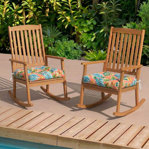 Outdoor Chair Cushions Set of 2 with Tufted Support - Coral Pink