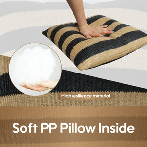 Outdoor Throw Pillows with Waterproof Fabric - Yellow+Black (2 Pack, 18x18 Inch)