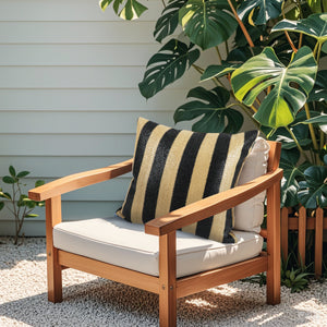 Outdoor Throw Pillows with Waterproof Fabric - Yellow+Black (2 Pack, 18x18 Inch)