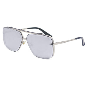 Bella - Chrome Silver Oversized Squared Aviators - TRAPSKI