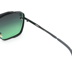 Bella - Dark Green Oversized Squared Aviators - TRAPSKI