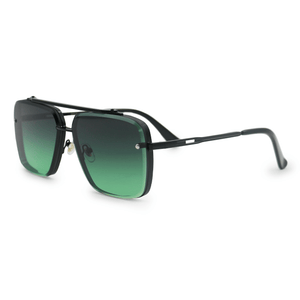Bella - Dark Green Oversized Squared Aviators - TRAPSKI