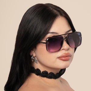 Bella Faded Purple and Pink - Tangle Free Aviator Sunglasses - TRAPSKI