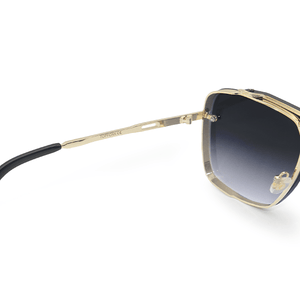Bella - Midnight Gold Oversized Squared Aviators - TRAPSKI