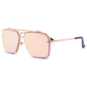 Bella - Rose Gold Oversized Squared Aviators - TRAPSKI