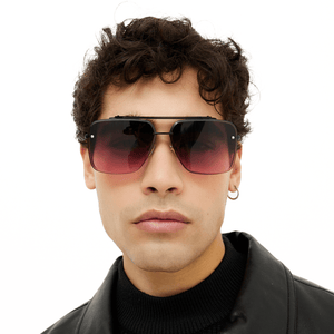 Bella - Ruby Oversized Squared Aviators - TRAPSKI