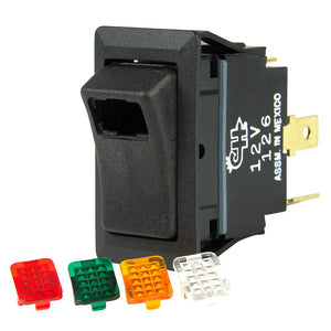 BEP SPST Rocker Switch - 1-LED w/4-Colored Covers - 12V/24V - ON/OFF - TRAPSKI