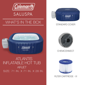 Coleman SaluSpa Atlantis Hot Tub with 2 Bestway Spa Seat and 2 Headrest Pillows