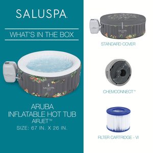 Bestway SaluSpa Sun Shade Canopy with Aruba SaluSpa Inflatable Outdoor Hot Tub