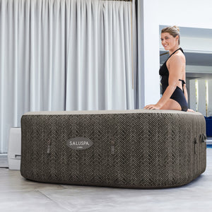 Bestway SaluSpa AirJet Inflatable Square Hot Tub with 4 Non Slip Pool & Spa Seat