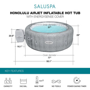 Bestway Coleman Honolulu AirJet Hot Tub with 6 SaluSpa Seat & 6 Headrest Pillows