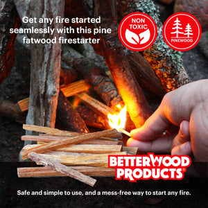 Betterwood Products 9951 Natural Pine Fatwood 50 Pound Firestarter (2 Pack)