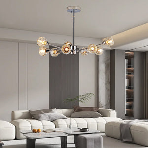28" Modern Crystal Chandelier With 9 Lights