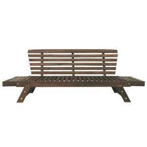 TOPMAX Outdoor Adjustable Patio Wooden Daybed Sofa Chaise Lounge
