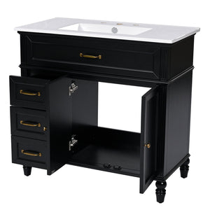 Bathroom Vanity With Sink, Freestanding Cabinet & Drawers