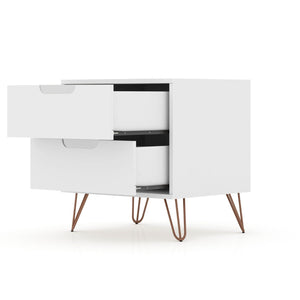 Rockefeller - Nightstand With 2 Drawers - White