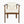 Outdoor Dining Chair Set of 2 with Curved Acacia Wood Arms, Brown Finish and Cream Cushions