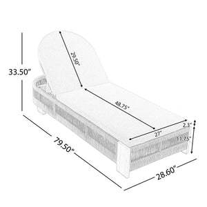 Outdoor Chaise Lounge Chair with Adjustable Backrest and Cushion