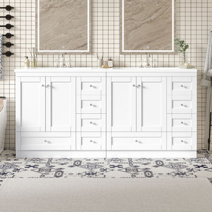 Shaker Free Standing Bathroom Vanity Cabinet & Sink, Soft Close Drawers, Soft Close Doors